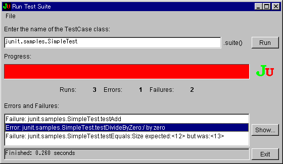 JUnit SimpleTest の実行